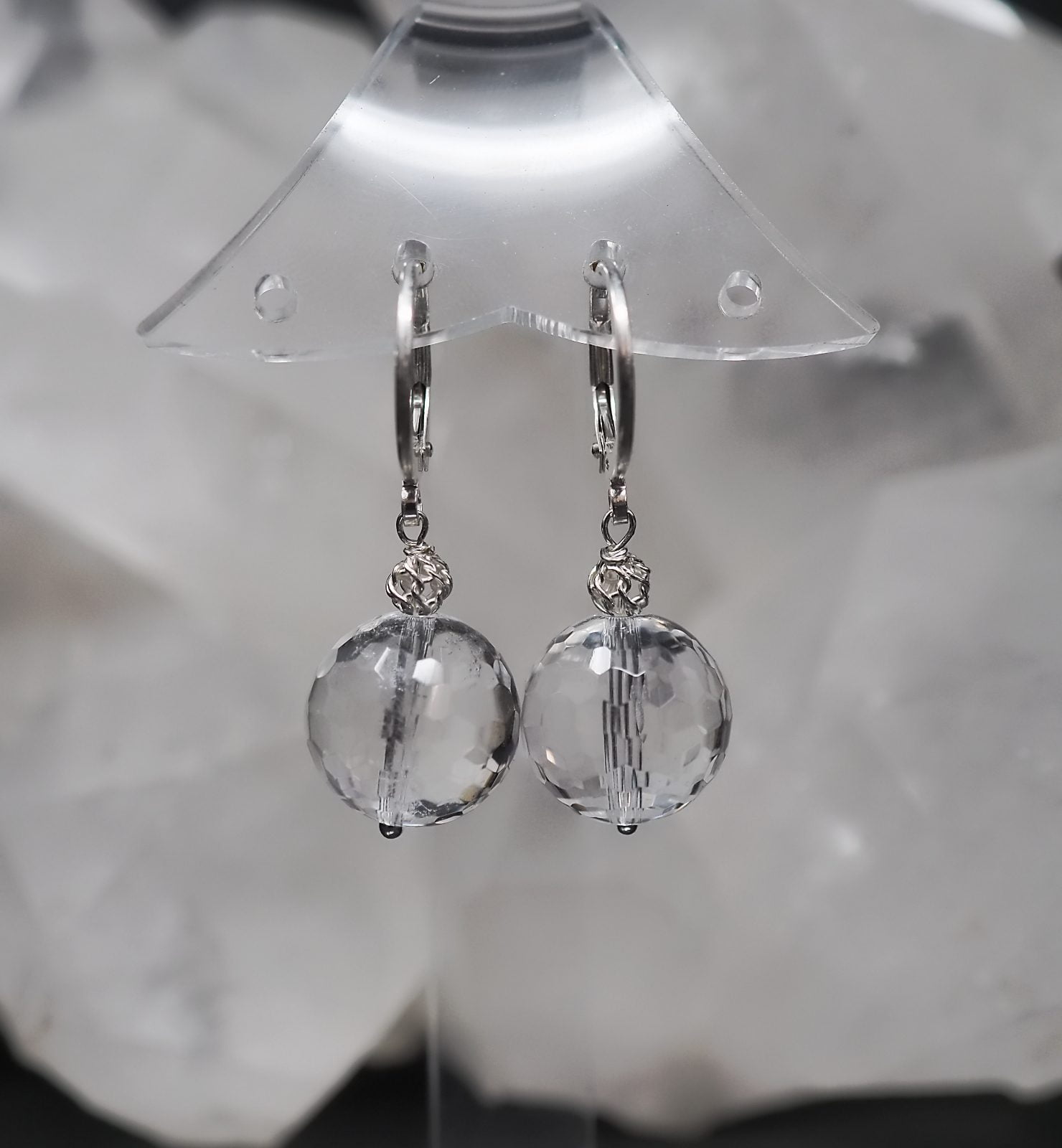 Faceted crystal earrings