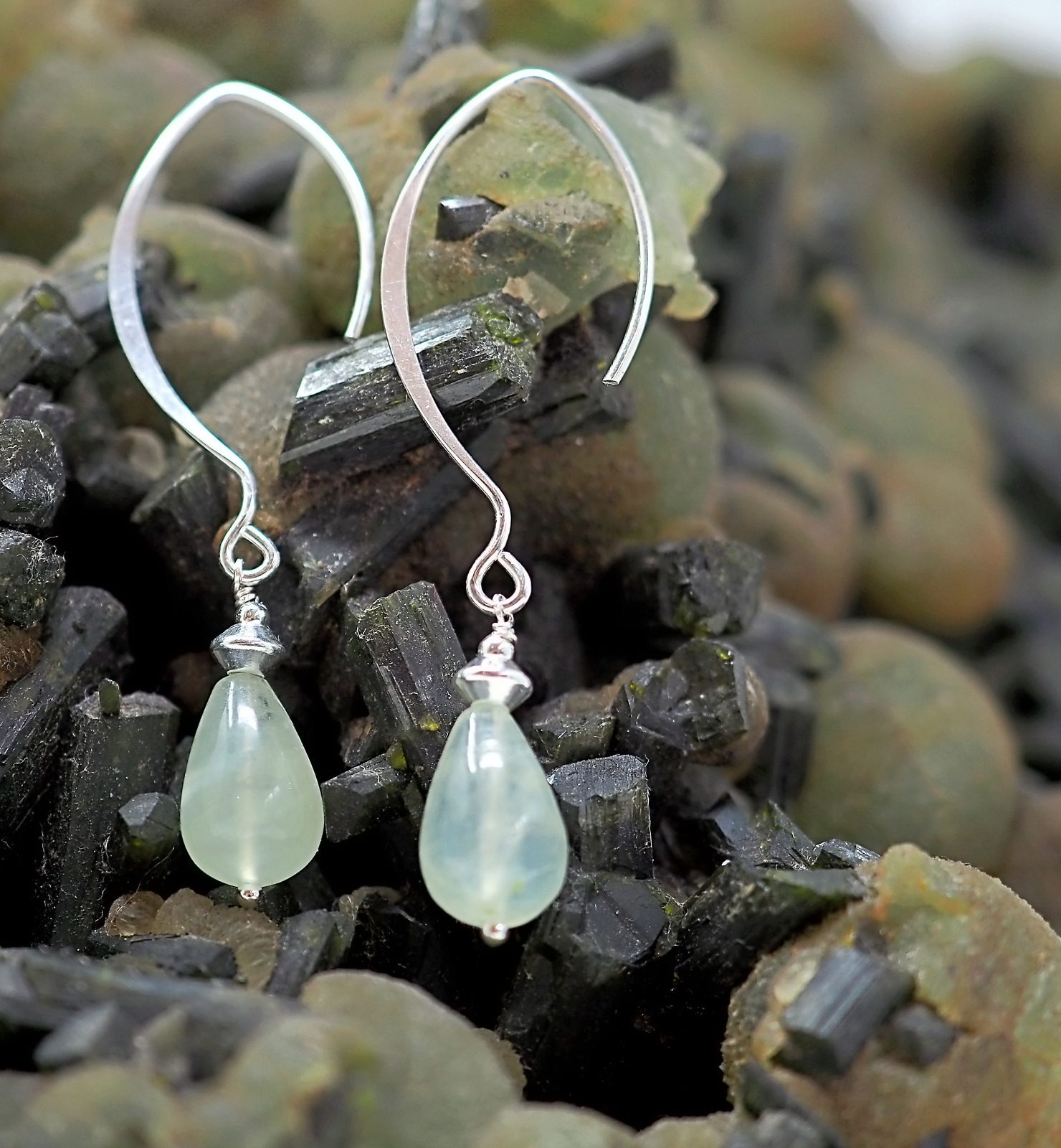 Prehnite earrings