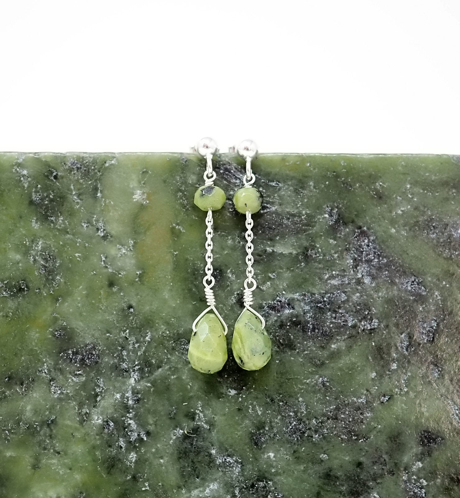 Nephrite jade earrings