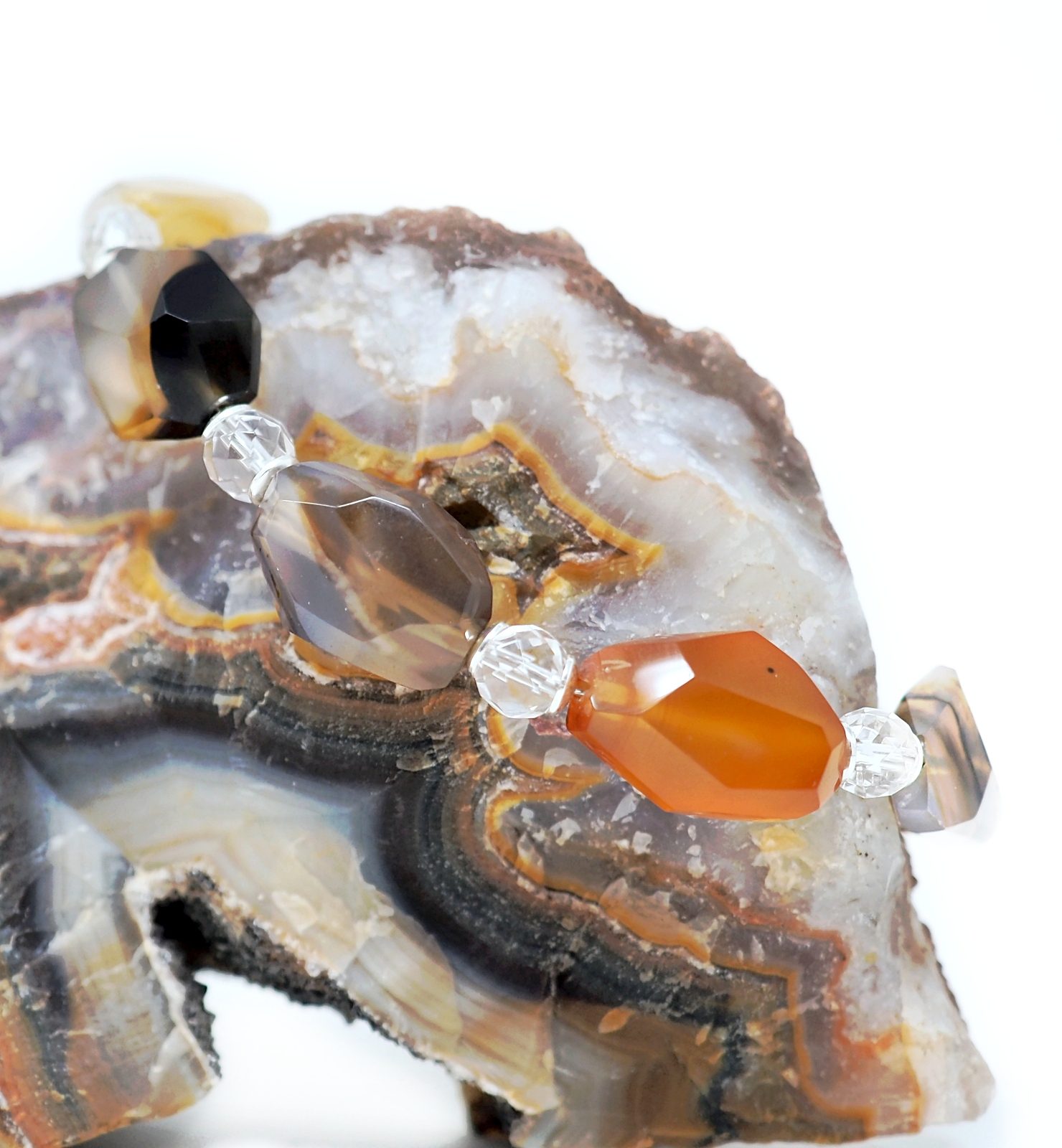 Dendric agate and crystal bracelet